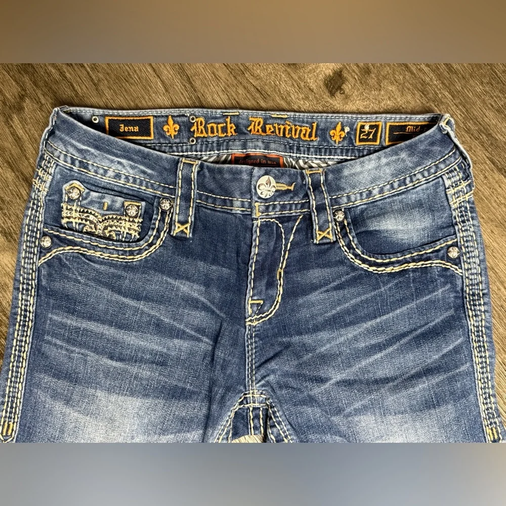 ROCK Revival PREMIUM Boot JENA Mid RISE Jeans - Picture 3 of 16
